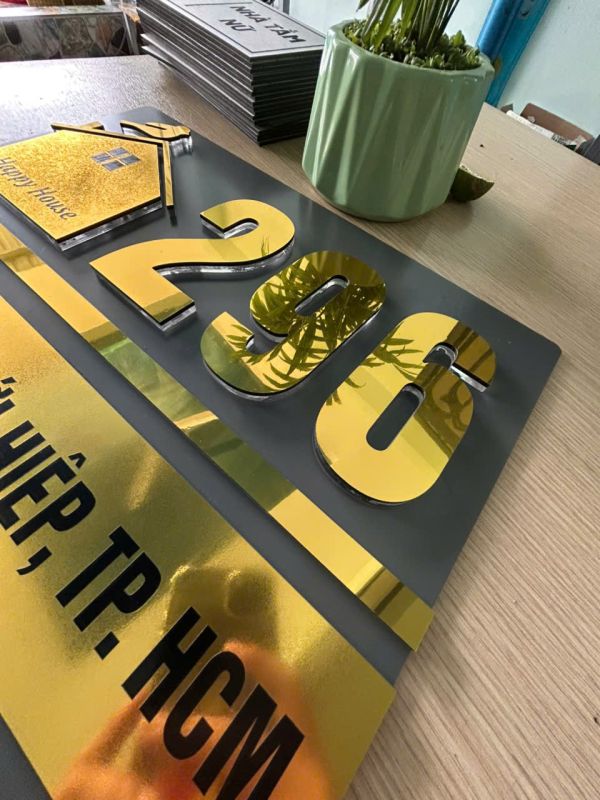 bảng số nhà inox chữ nổi