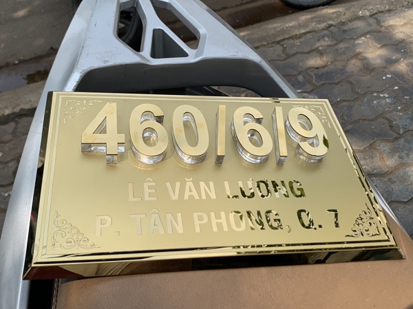 bảng số nhà inox chữ nổi