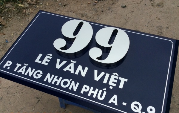 bảng số nhà chữ nổi