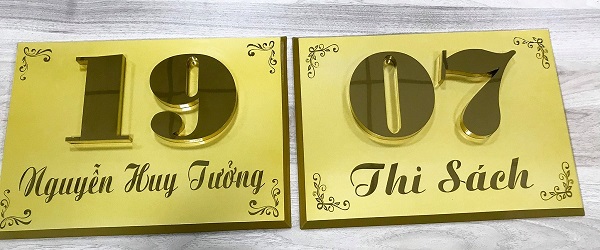 bảng số nhà chữ nổi inox