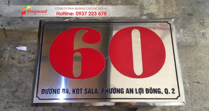 bảng số nhà inox ăn mòn