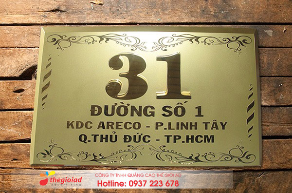 biển số nhà inox