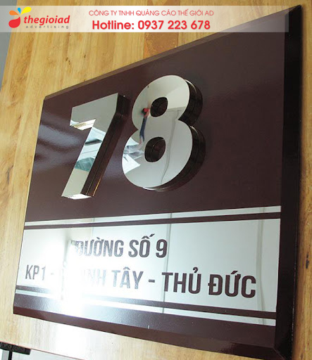 biển số nhà inox