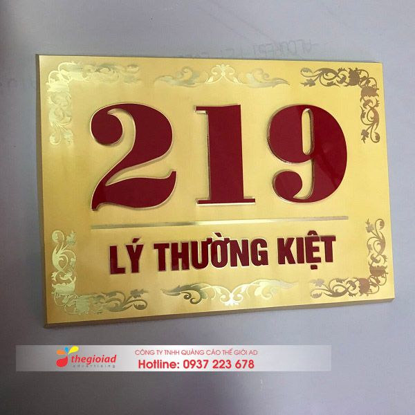biển số nhà inox
