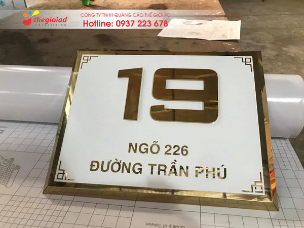 bảng số nhà inox đẹp