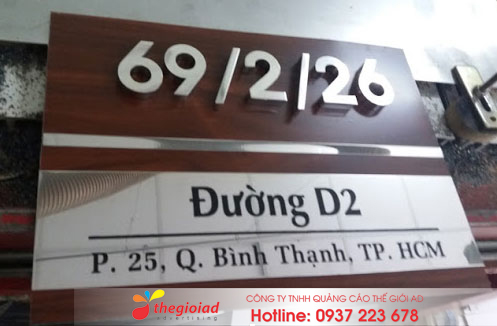 bảng số nhà inox đẹp