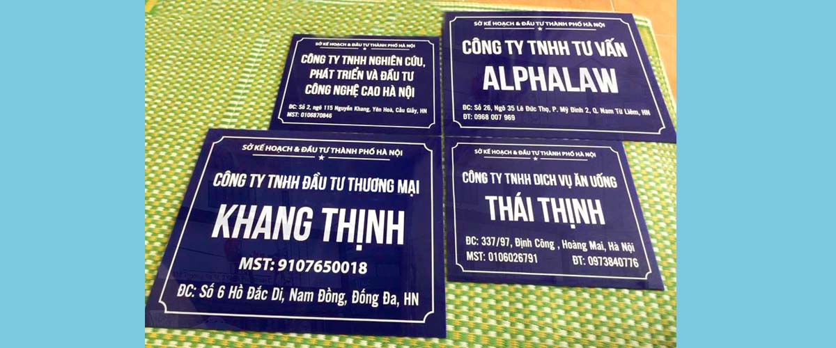 bảng hiệu công ty mica